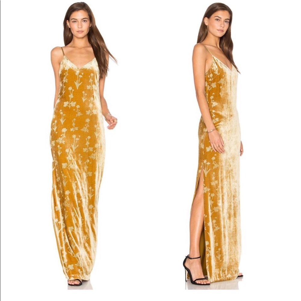 Elizabeth & James Valerie Velour Gown Maxi Dress 6